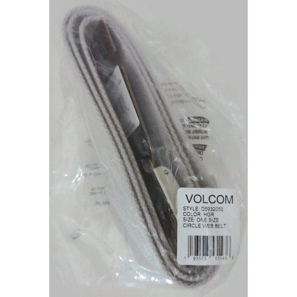 Volcom Circle Web Belt - Heather Grey with Silver Buckle - New - Picture 3 of 3